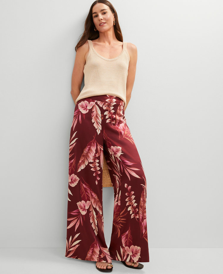 Studio Collection Dramatic Wide-Leg Silk Pant