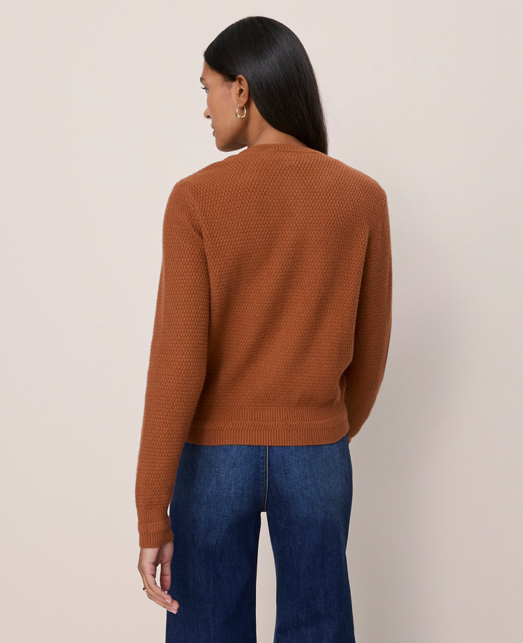 Ann Taylor Textured Cardigan In Brown