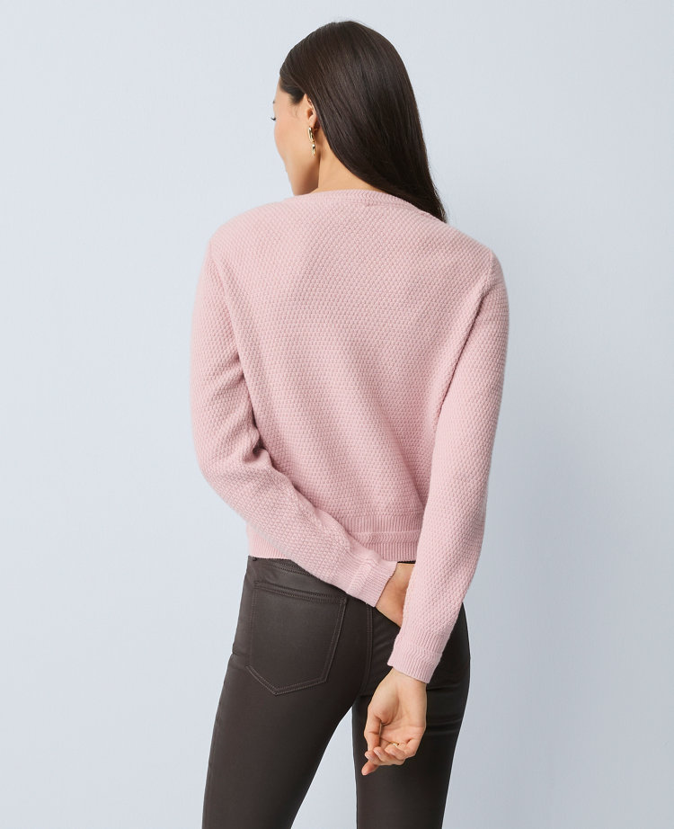 Ann Taylor Textured Cardigan In Purple