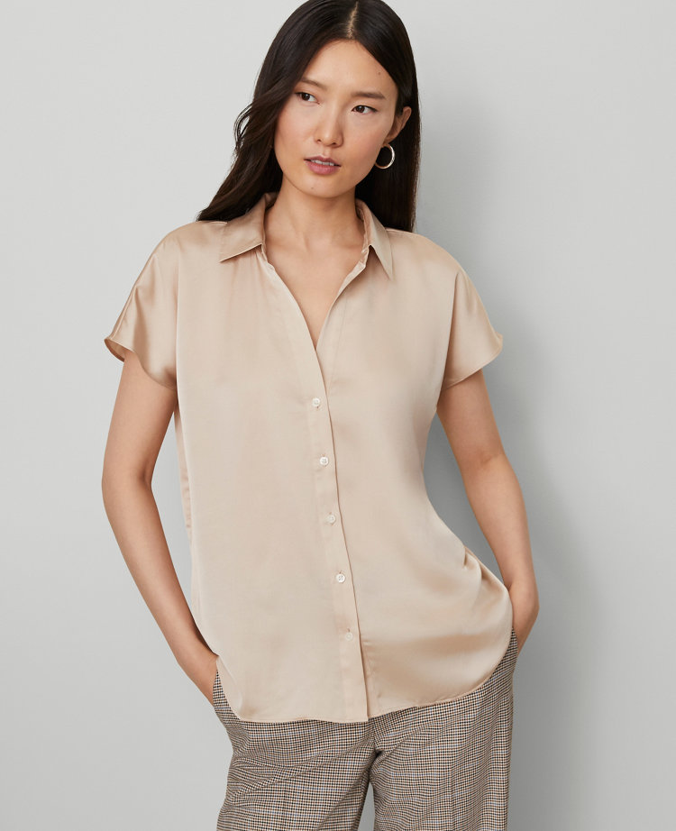 Ann Taylor Split Neck Blouse
