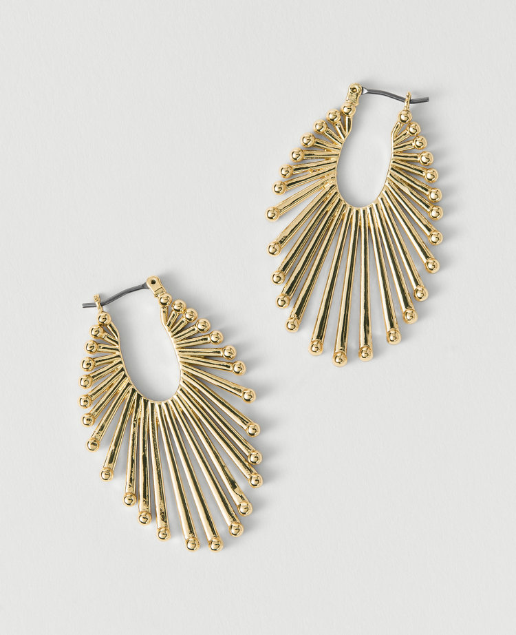Metal Fan Drop Earrings