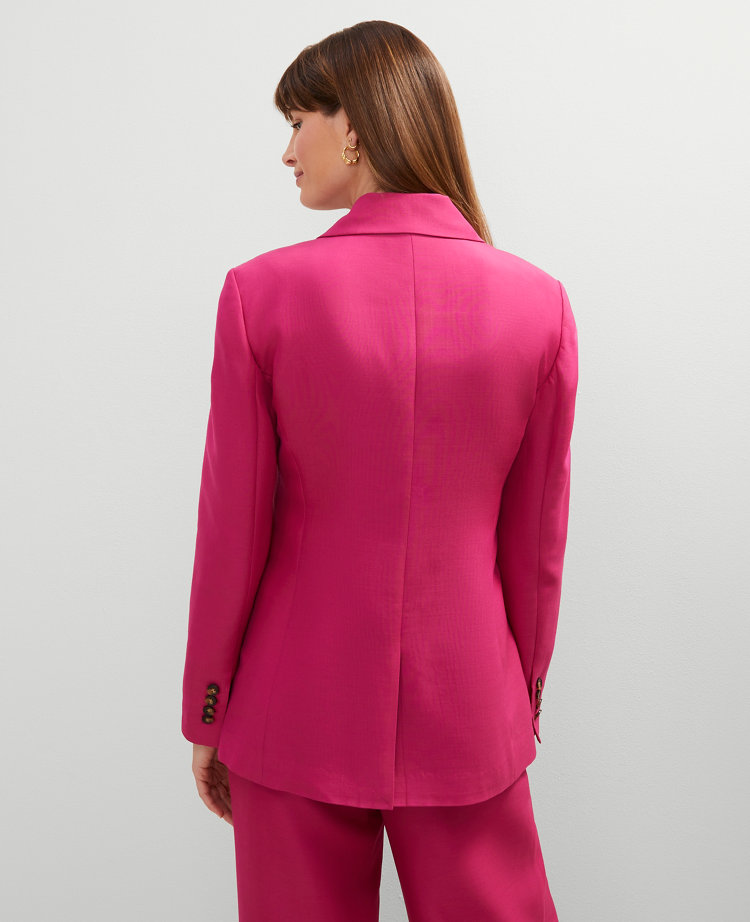 Studio Collection One Button Fitted Long Blazer