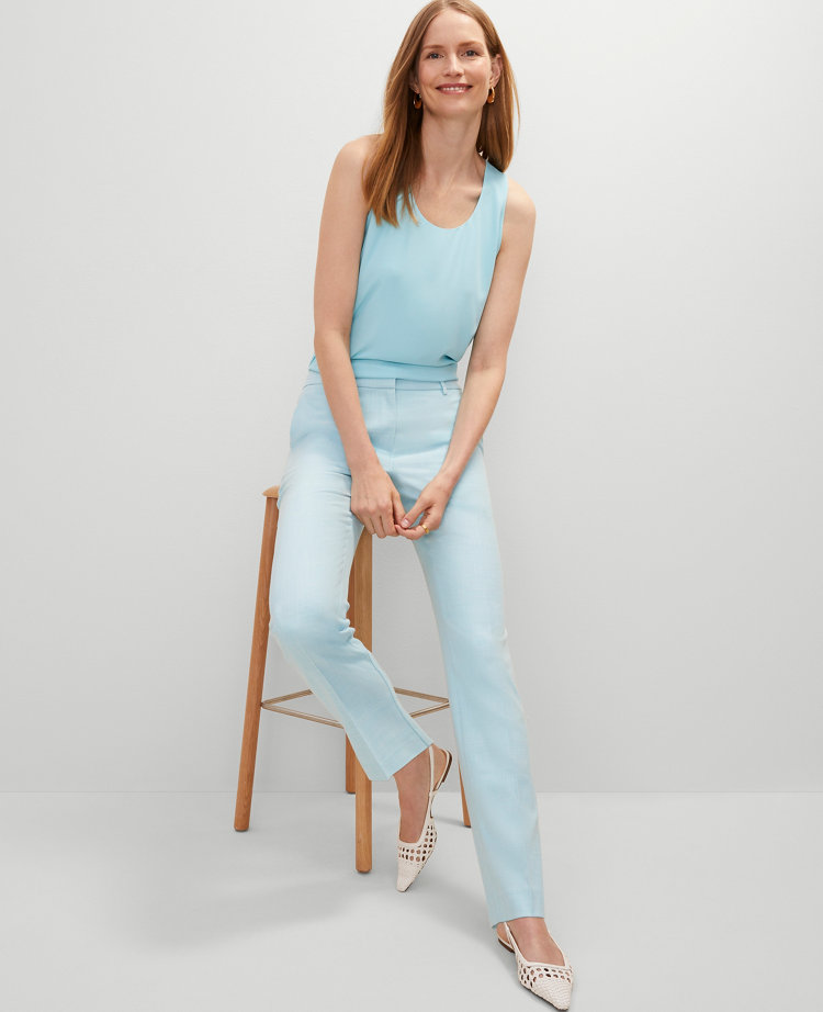 The Sophia Straight Pant in Textured Drape
