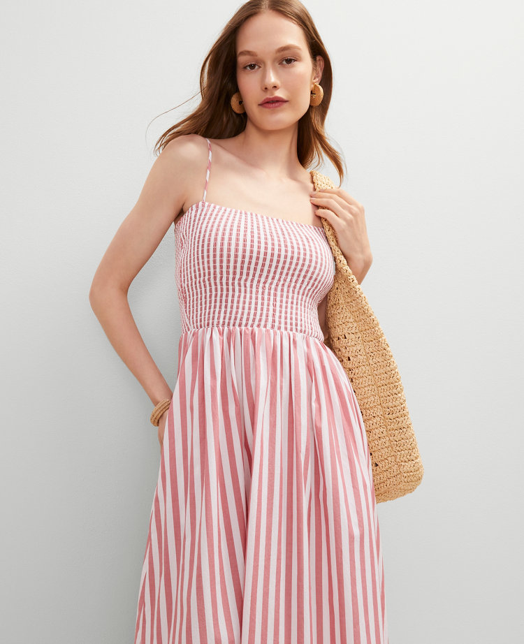 Petite Striped Maxi Flare Dress