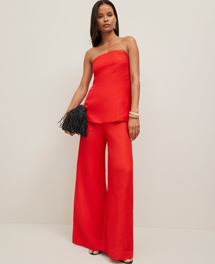 The Petite Palazzo Pant in Linen Blend