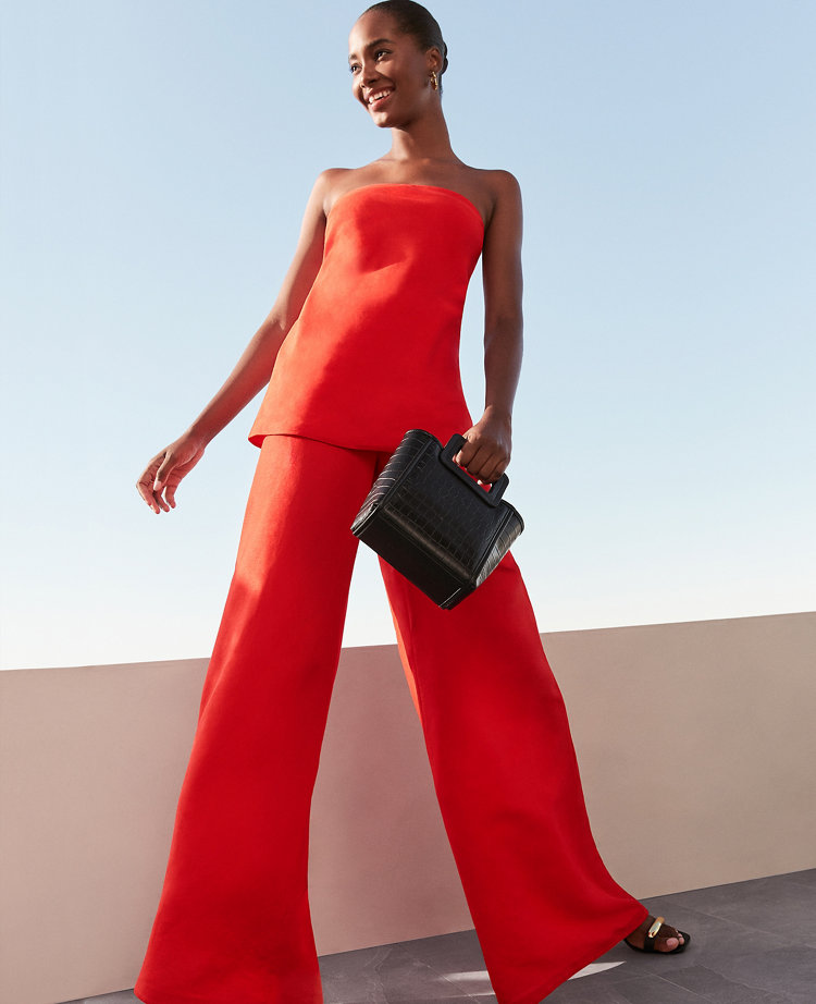 The Petite Palazzo Pant in Linen Blend