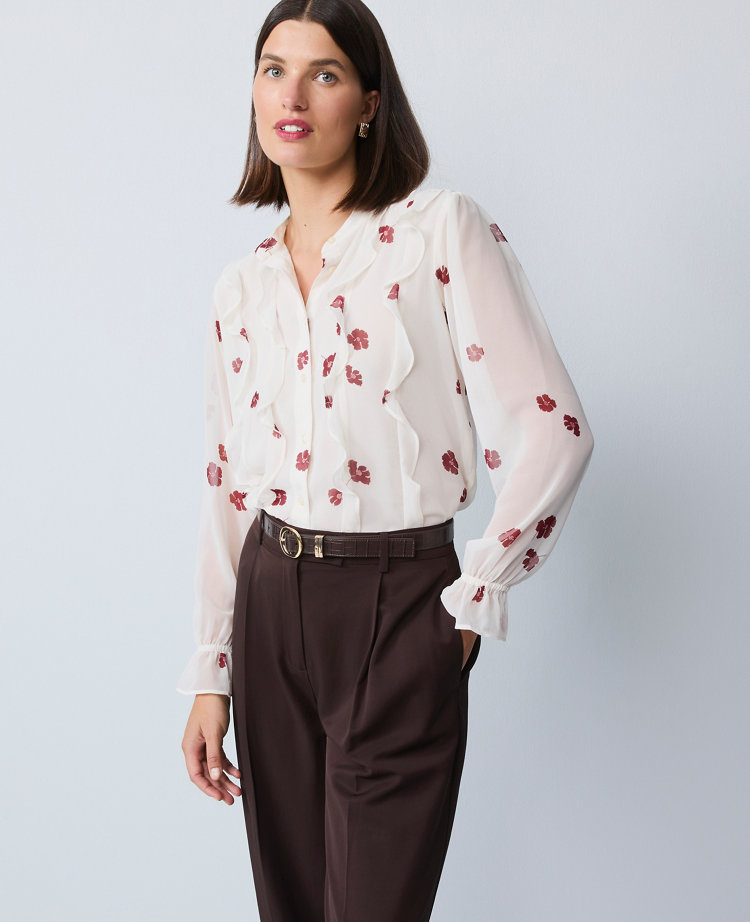 Floral Ruffle Shirt