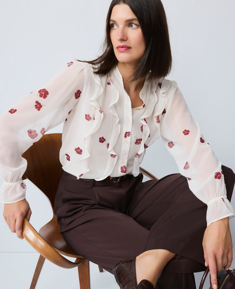 Floral Ruffle Shirt