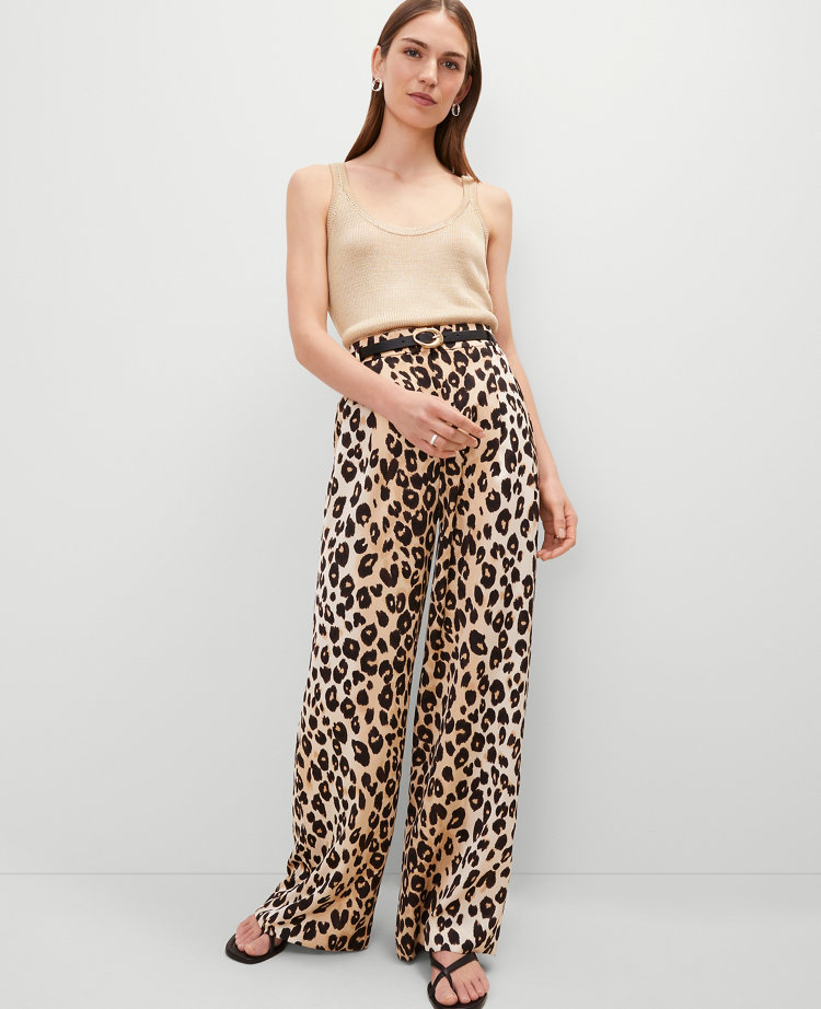 The Pleated Wide-Leg Pant in Satin