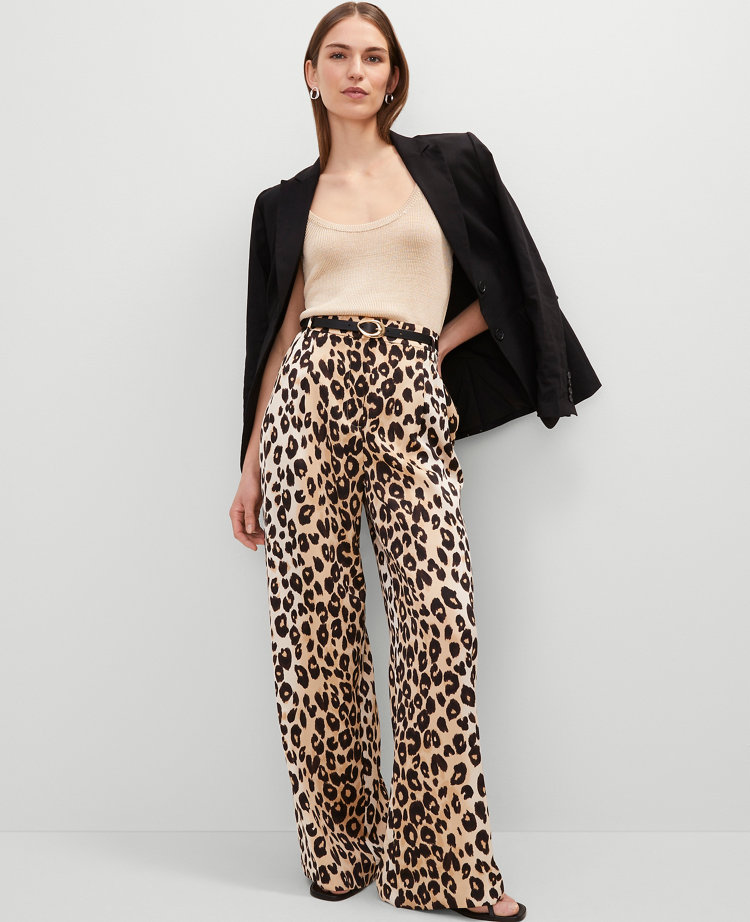 The Pleated Wide-Leg Pant in Satin