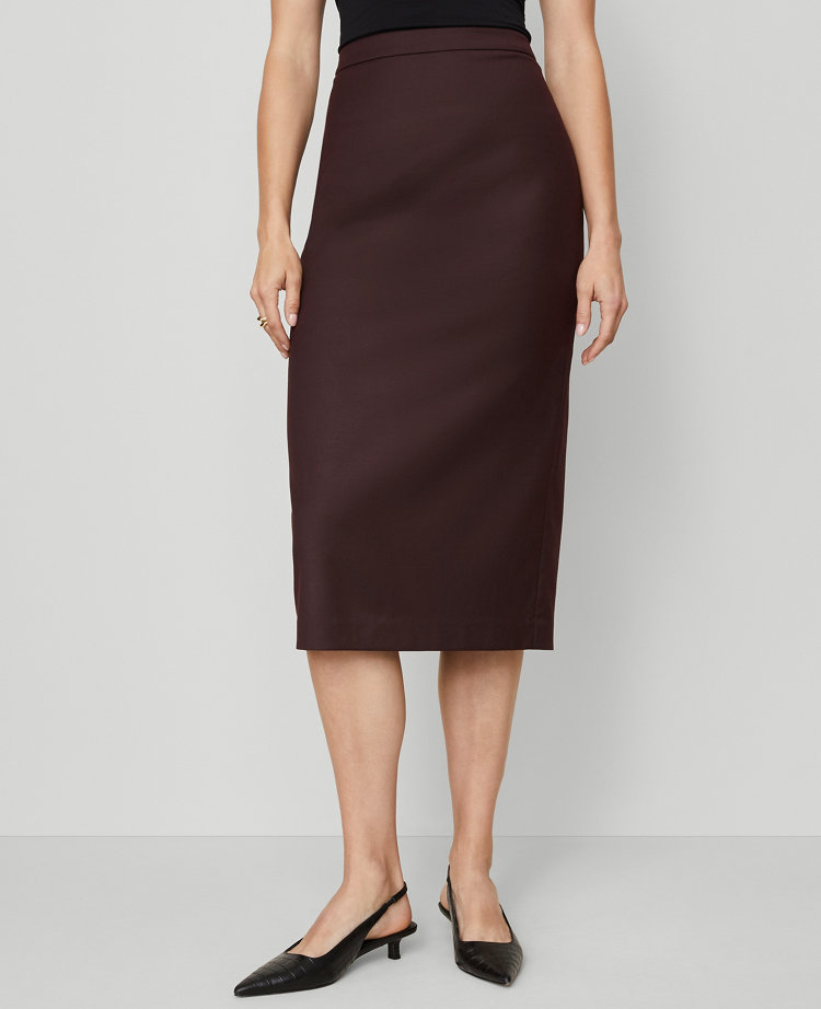 Twill Column Midi Skirt