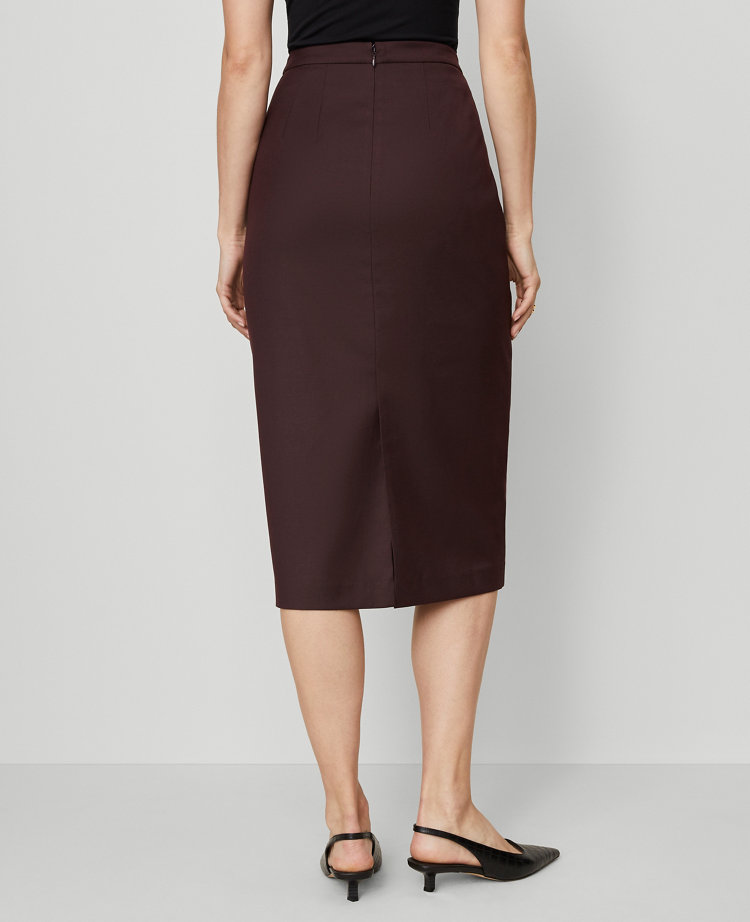 Twill Column Midi Skirt