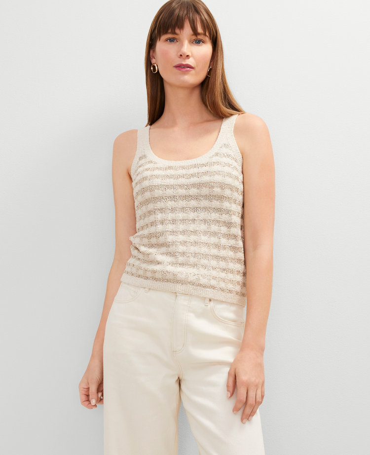 Sequin Tweed Tank