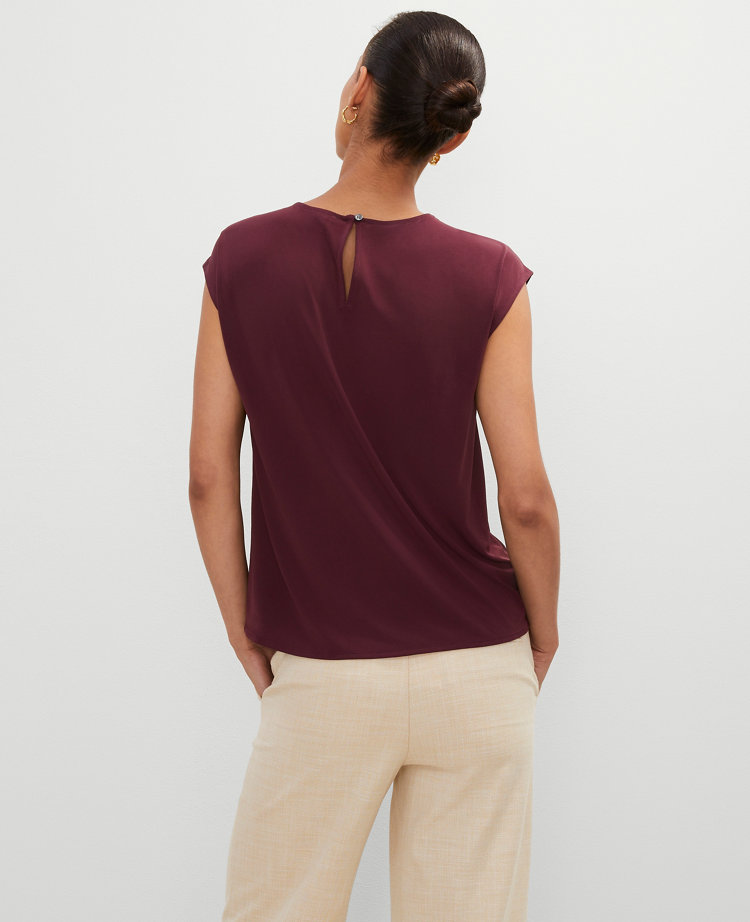 Pleated Crew Neck Top