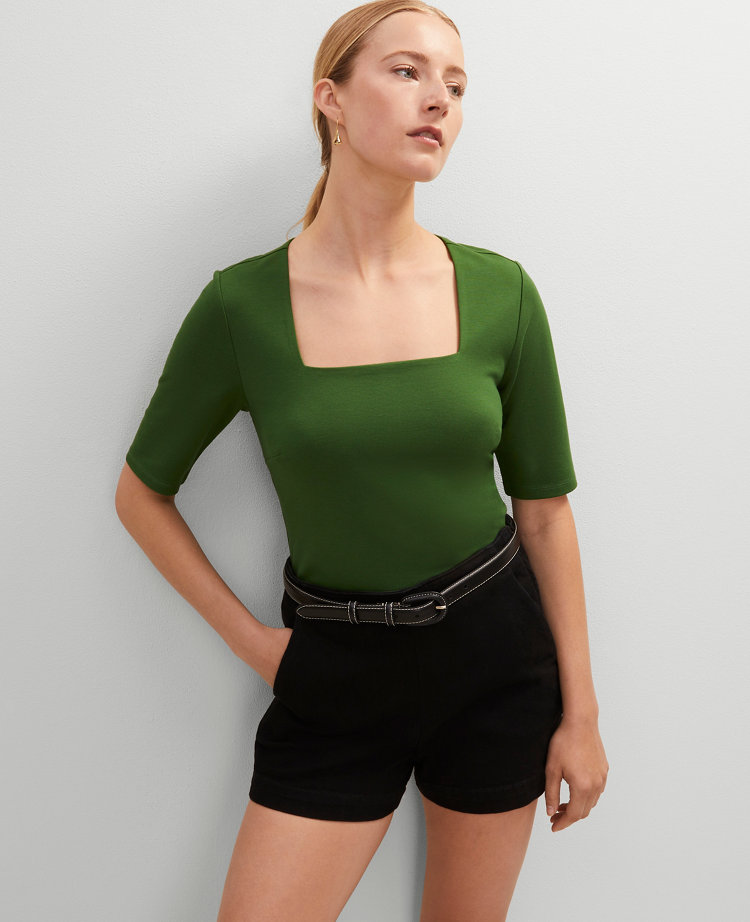 Ponte Square Neck Top