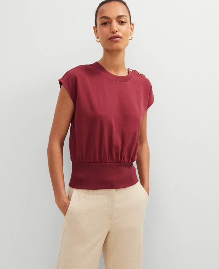 Petite Shoulder Button Top
