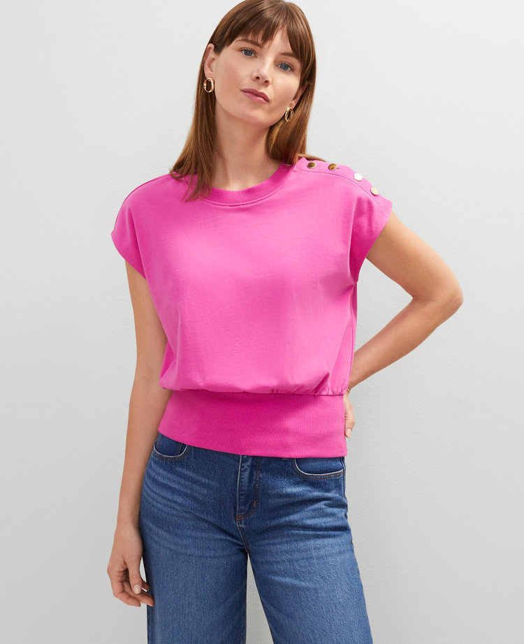 Petite Shoulder Button Top