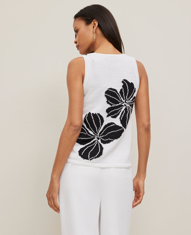 Petite Floral Jacquard Sweater Shell