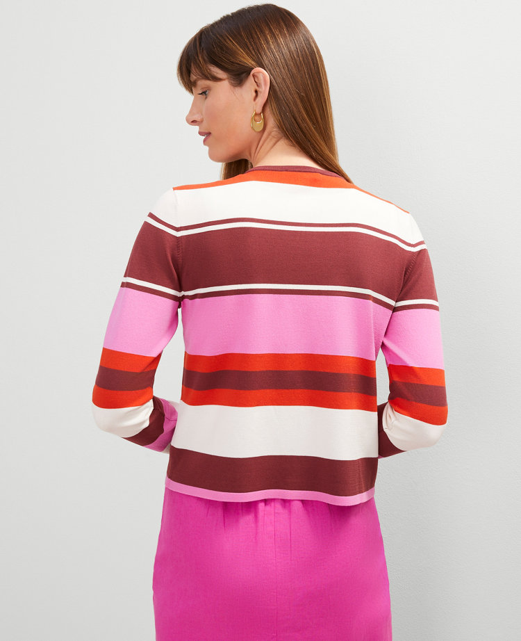 Striped Open Cardigan