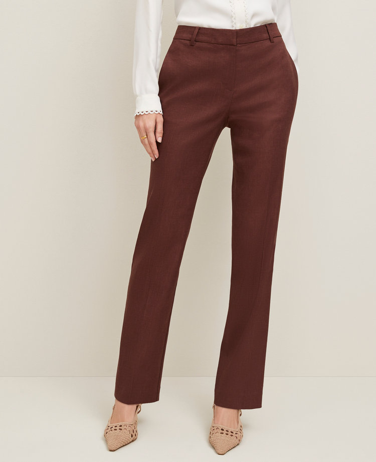 The Petite Sophia Straight Pant in Linen Twill — Curvy Fit