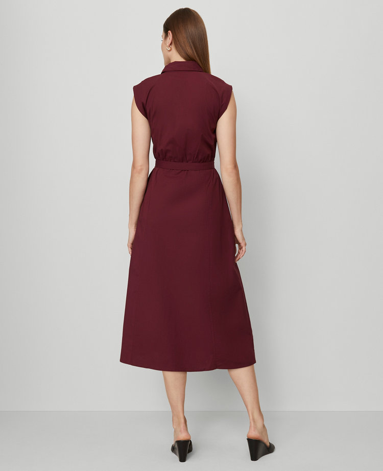 Belted Flare Midi Shirtdress