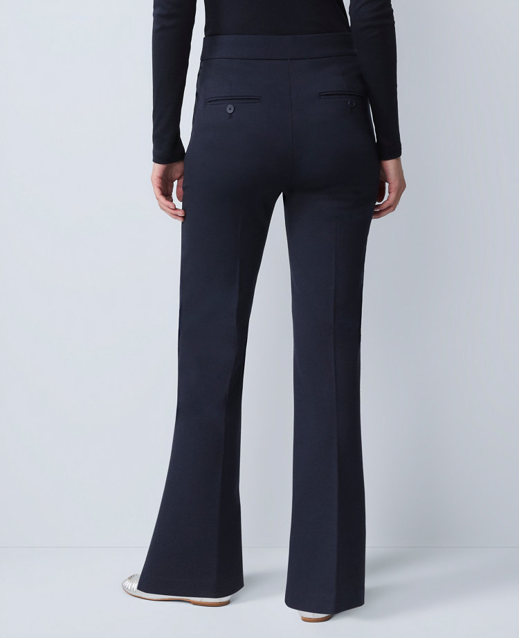 Ann Taylor Weekend Collection Ponte Flare Pant In Blue