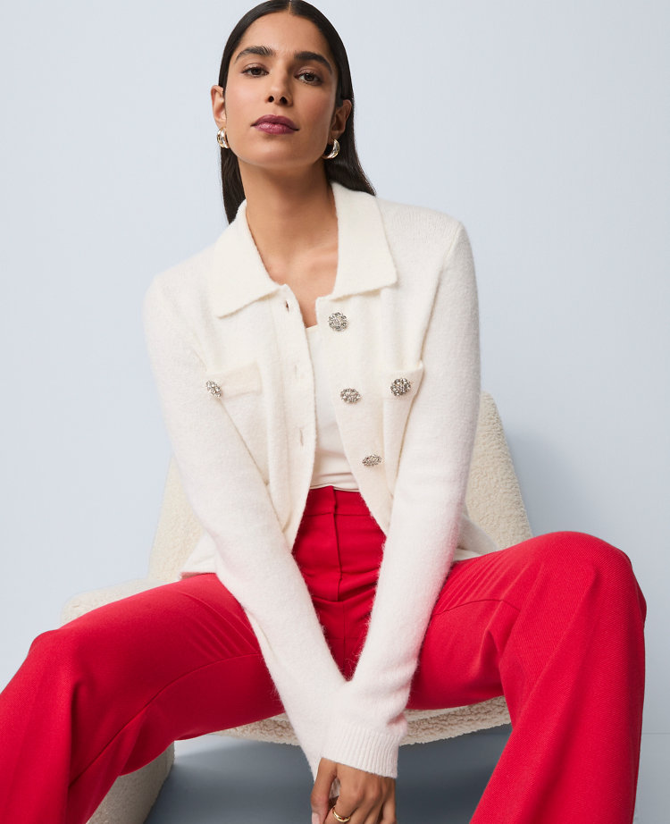 Embellished Collared Cardigan