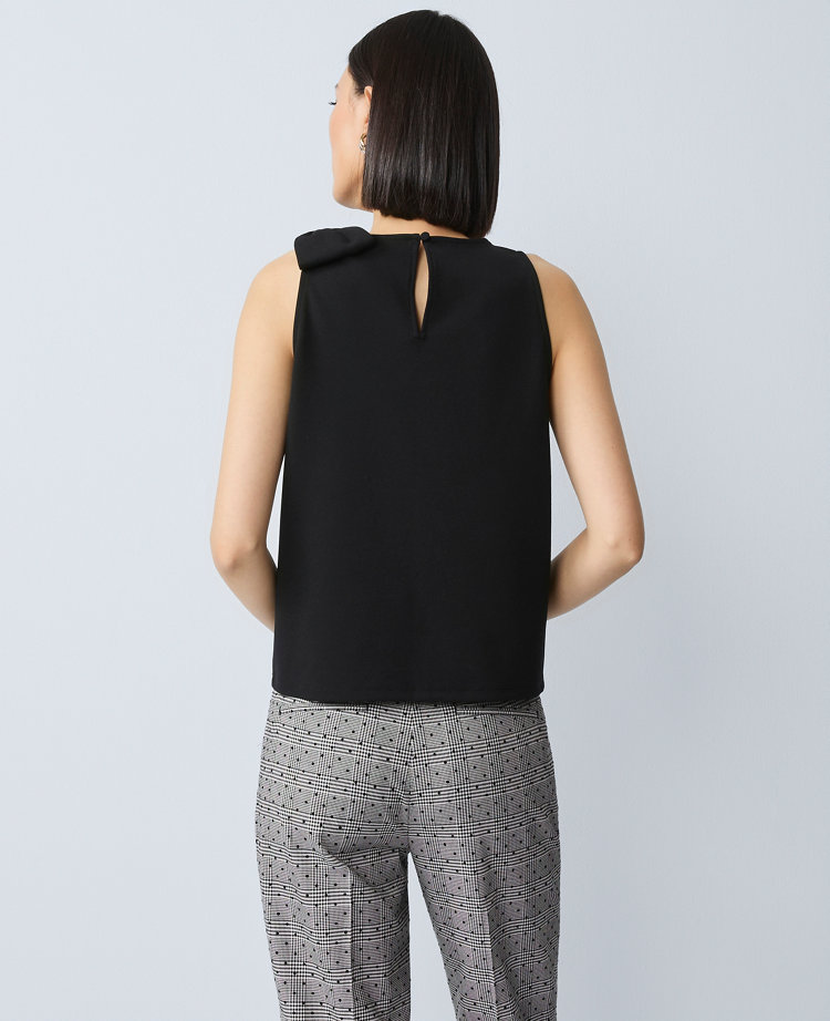 Ann Taylor Side Bow Shell Top In Black