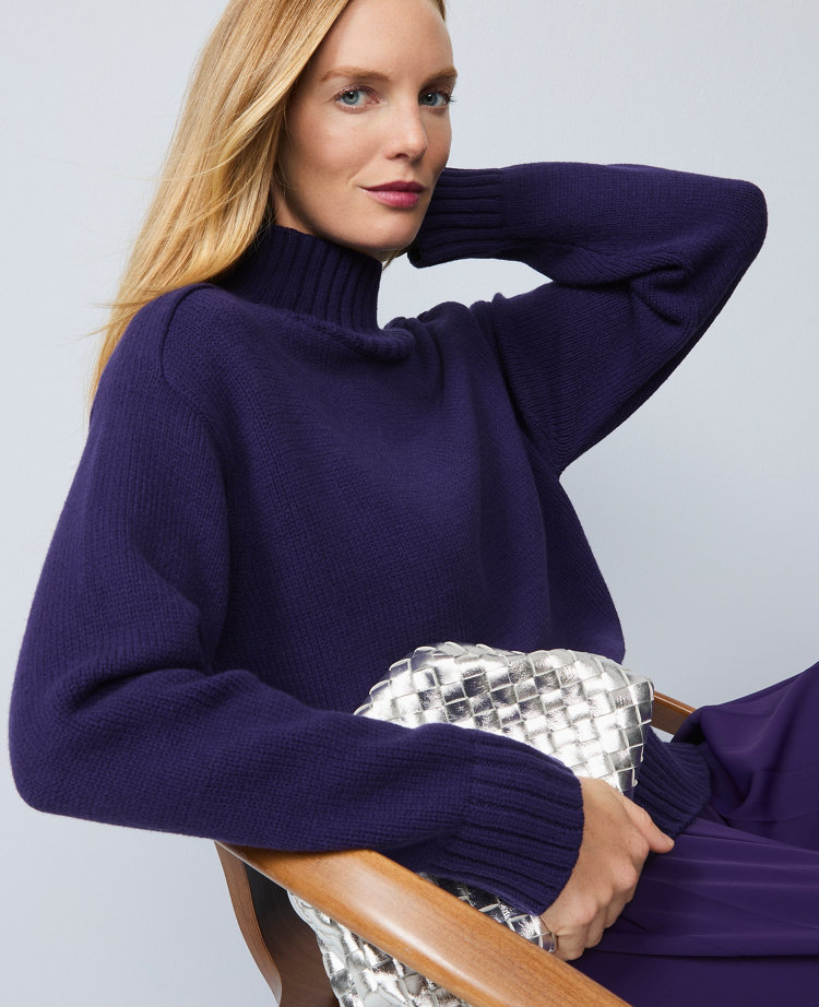 Ribbed Mock Neck Sweater carousel Product Image 1