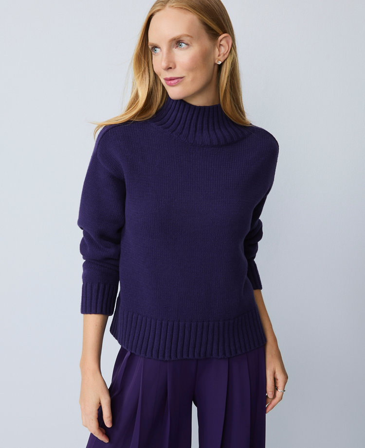 Ribbed Mock Neck Sweater carousel Product Image 3