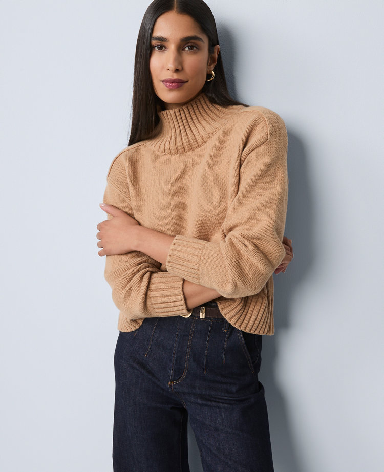 Ribbed Mock Neck Sweater