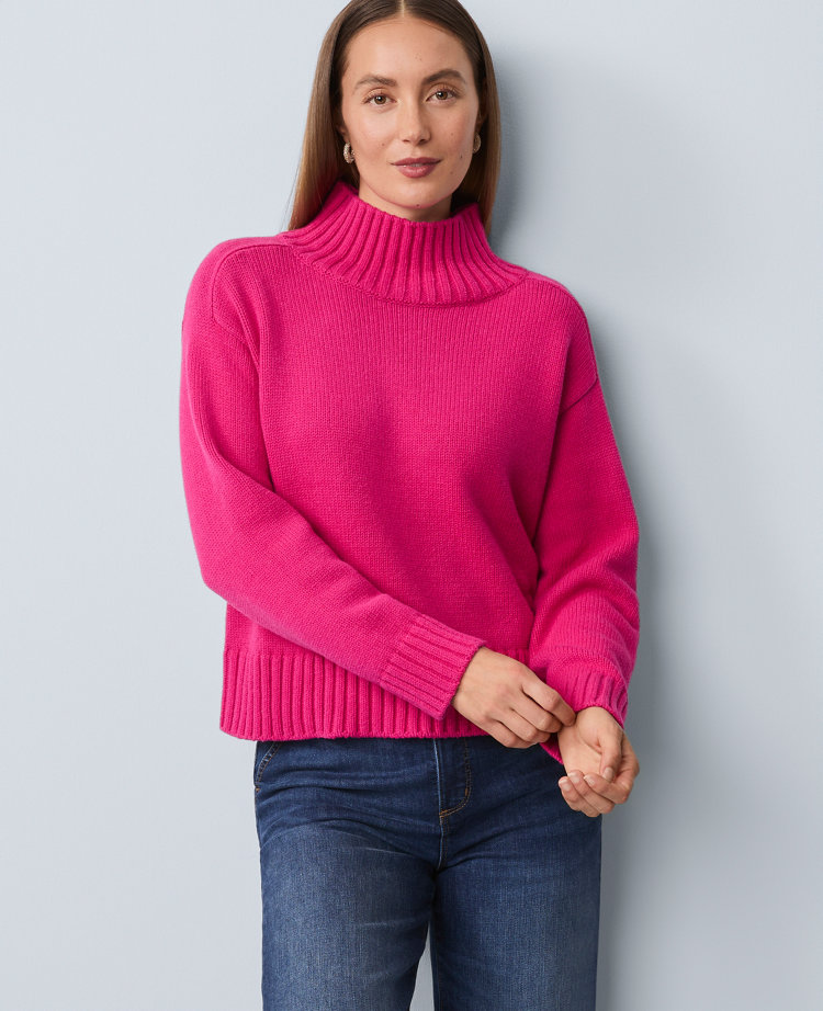 Ribbed Mock Neck Sweater