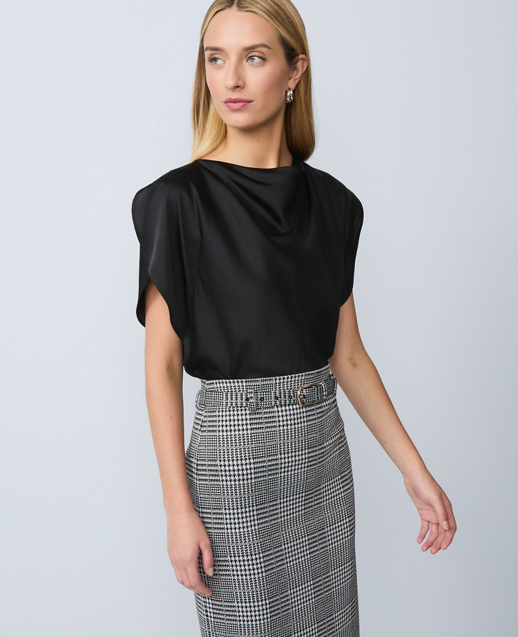 Satin Cowl Neck Top