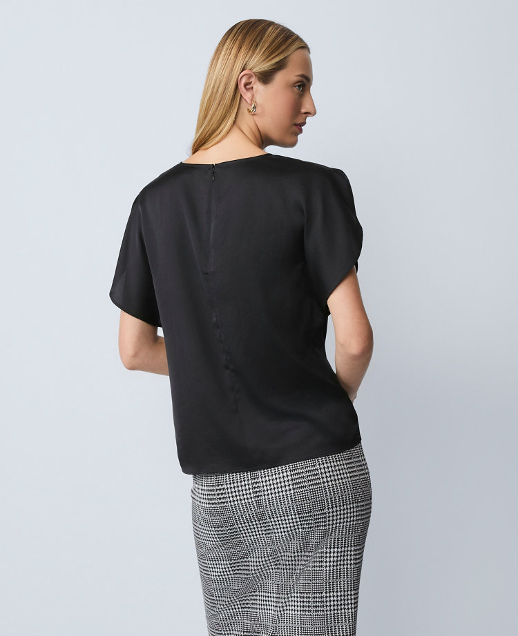 Satin Cowl Neck Top