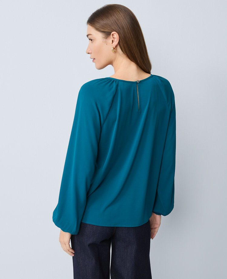 Lace Trim Mixed Media Blouse