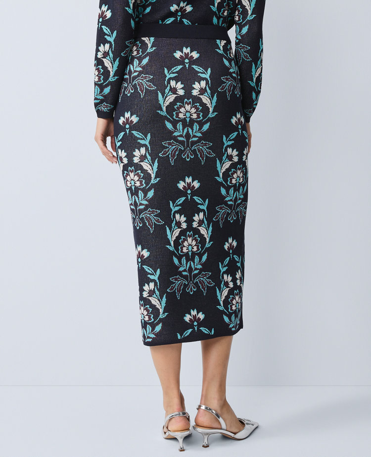 Ann Taylor Floral Jacquard Sweater Skirt In Multi