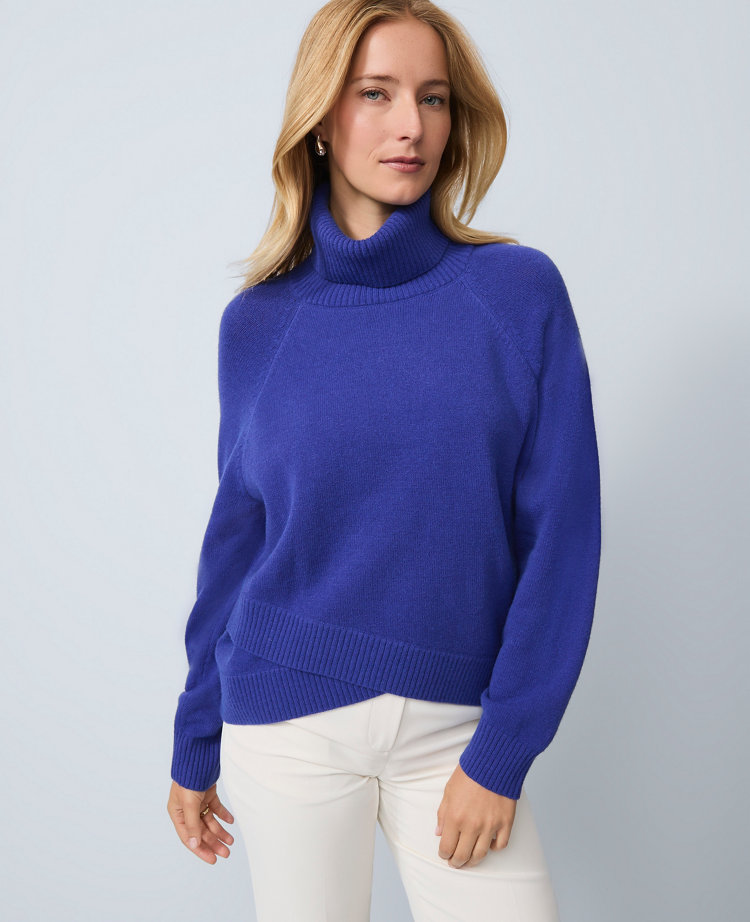Crossover Turtleneck Sweater