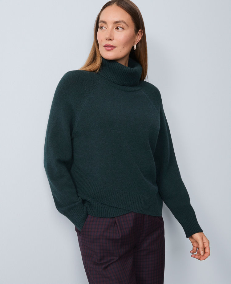 Crossover Turtleneck Sweater