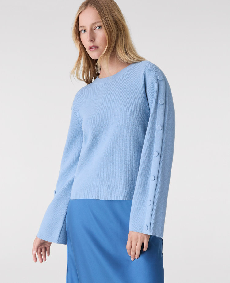 Button Ribbed  Sweater