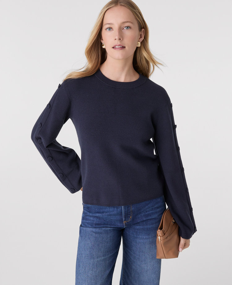 Button Ribbed  Sweater