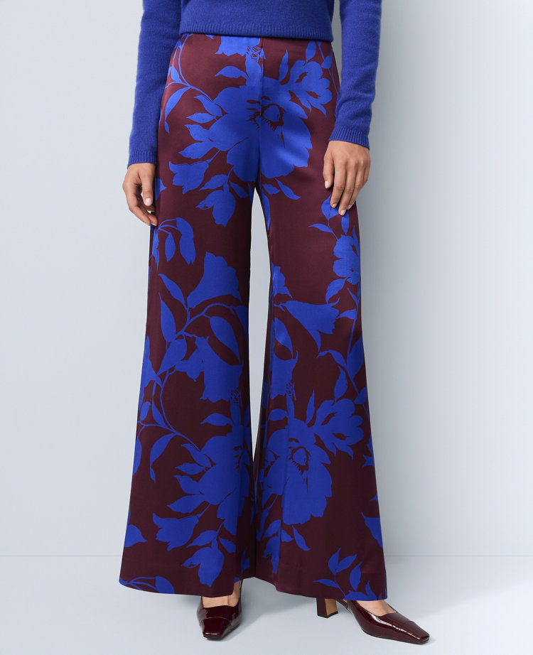 Studio Collection Floral Silk Palazzo Pant
