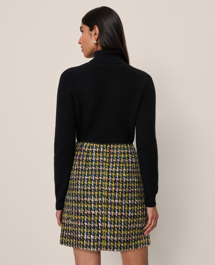 Houndstooth Tweed Skirt