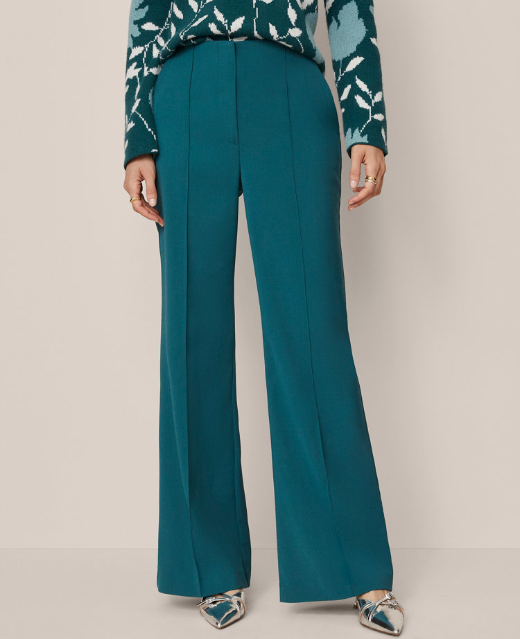Ann Taylor The Petite Margot Flare Trouser Pant — Curvy Fit In Blue