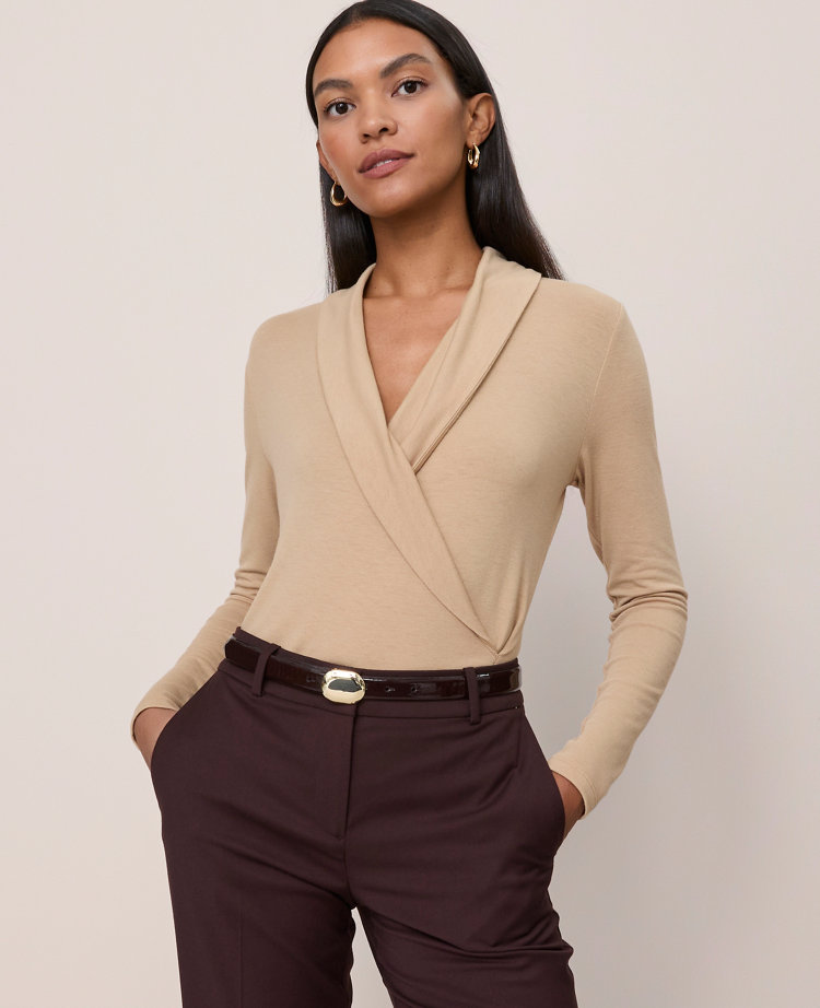 Shawl Collar Wrap Top