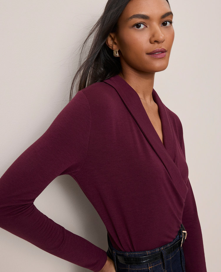 Shawl Collar Wrap Top
