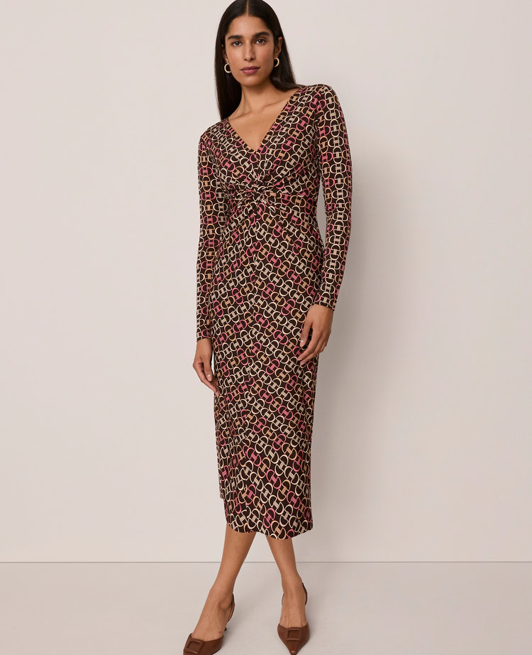 Petite Chain Link V-Neck Knit Dress