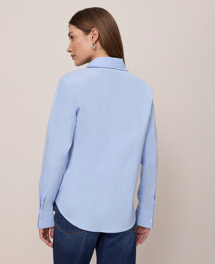Weekend Collection Ruffle Collar Modern Shirt