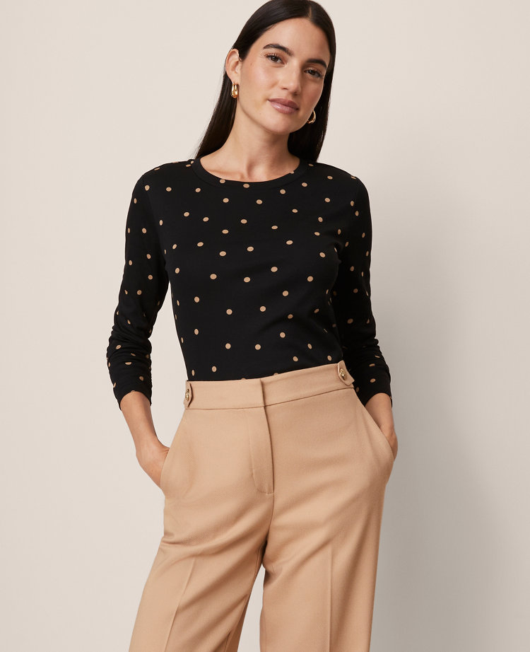 Dotted Crew Neck Top