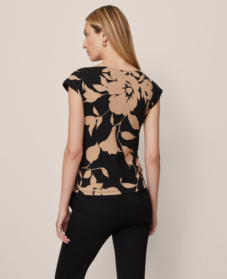 Floral Sleeveless Boatneck Top