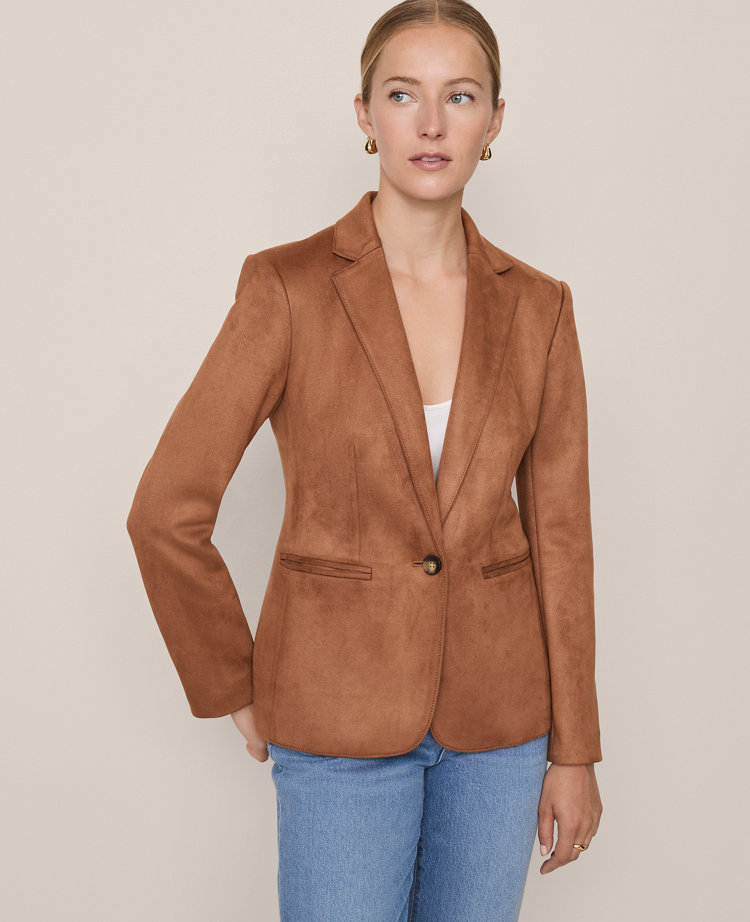 The Petite Hutton Blazer in Suede